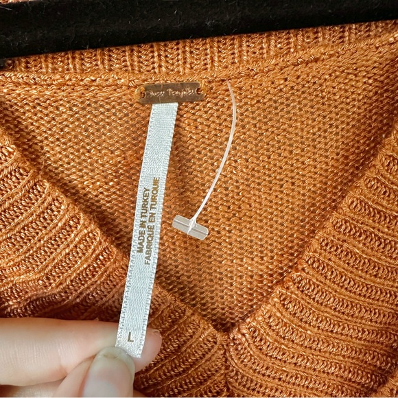 Free People Hannah Vest Oversize Slouchy Layer Tunic Top Burnt Orange NWOT Sz L - Picture 6 of 13